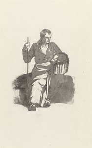 Ülő férfi kosárral alkotó: Hendrikus van de Sande Bakhuyzen