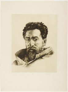 A Striker, 1888 körül (rézkarc és rulett) alkotó: Henri Charles Guérard