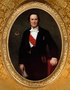 Báró Eugene-Georges Haussmann portréja, Párizs prefetája (1809-1891)” Ő volt a második birodalom alatti Párizs városának jelentős felújítási munkáinak kiindulópontja. Henri Lehmann festménye (Karl Ernest (Ernst) Rudolf Heinrich Salem dit) (1814-1882) alkotó: Henri Lehmann