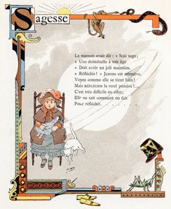 Illusztráció a "Jó példák ábécéje" című könyvhöz, 1890 körül (metszet)