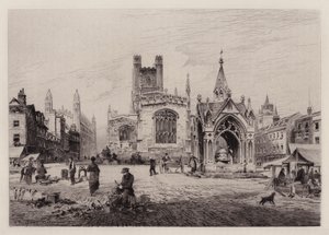 Cambridge: Market Hill (rézkarc)
