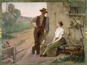Parasztházaspár a tanya udvarán, 1889