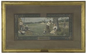 A XIV. kerületi városháza házasságkötő termének vázlata: (olaj, vászon): Kismama, 1889 (olaj, vászon)