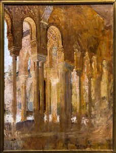 Az Alhambra oroszlánjainak udvarának oszlopcsarnoka alkotó: Henri Alexandre Georges Regnault