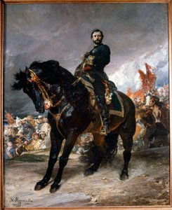 Szeptemberi forradalom (Gloriosa): „” Juan Prim tábornok (1843-1871) Madrid előtt lovagol a spanyol forradalom felkelőinek élén október 8-án
