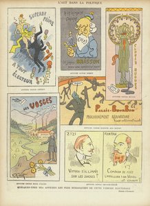 Képzelt francia választási plakátok, illusztráció a Le Rire számára