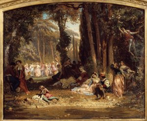 Tavaszi lakoma Toszkánában. Henri Baron (1816-1885) festménye
