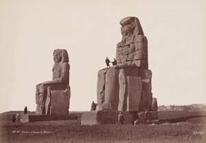 Théba, Colosses de Memnon (Théba, Colossi of Memnon),1870-es évek (fénykép)