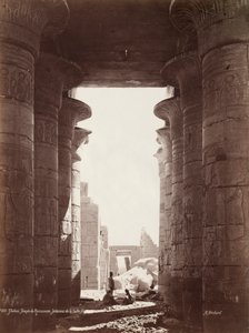 Théba, Ramesseum temploma, Hypostyle Hall belseje, 1870-es évek.