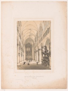 A brüsszeli Szent Mihály és Szent Gudula-székesegyház belseje Interior de Ste. Gudule, a Bruxelles (cím a tárgyon)