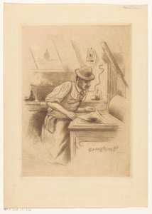 Nyomtató a stúdiójában alkotó: Henri Boutet (possibly)