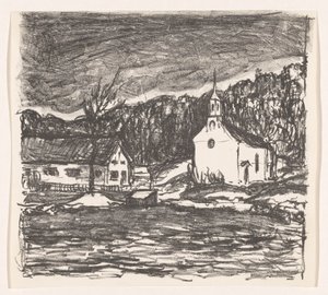 Dombos táj templommal Starnberger See (eredeti cím)