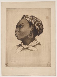 Egy afrikai nő, Eva Gonzalès nyomán alkotó: Henri Charles Guérard