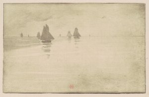 Hajók a reggeli ködben alkotó: Henri Charles Guérard