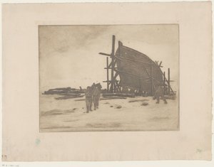 Hajó építés alatt alkotó: Henri Charles Guérard