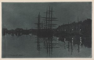 A Hold hatása Dieppe-nél, c. 1885. alkotó: Henri Charles Guérard