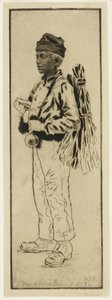 Le ramoneur (A kéményseprő), 1890 körül (rézkarc és szárazhús) alkotó: Henri Charles Guérard