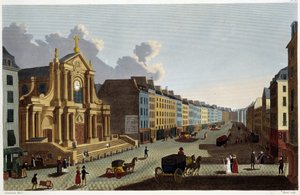 Saint-Roch templom, 1820 körül - Courvoisier „Párizsi kilátásai” című művében alkotó: Henri Courvoisier-Voisin