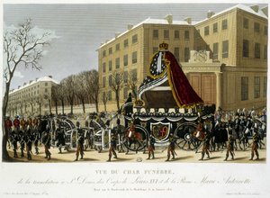 Temetési szekér XVI. Lajos és Marie Antoinette Szent Denisnek való fordításából január 21-én