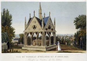 Héloïse és Abelard sírja Père Lachaise-ban, kb. 1820 - Courvoisier „"Párizsi kilátásai" című művében