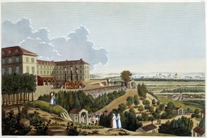 Kilátás a Kálváriára, a Ste Croix ünnepei alatt, Suresnes-ben - Courvoisier „” Vues de Paris”-jában alkotó: Henri Courvoisier-Voisin