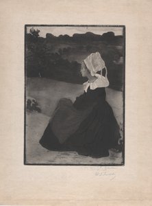 Bretonne assise (Ülő breton nő) 1893 körül (lágy talajú rézkarc és akvatinta)
