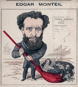 Edgar Monteil (1845-1926) francia író, szabadkőműves – Henri Demare karikatúrája a „Les Hommes d