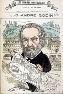 Jean Baptiste André Godin (1817-1888), a család iparos alapítója. Demare rajza „A mai férfiak” c.