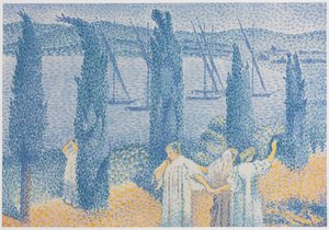 A sétány (táj ciprusokkal) alkotó: Henri Edmond Cross