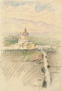 Kilátás a Santa Maria degli Angelire Assisi közelében alkotó: Henri Edmond Cross