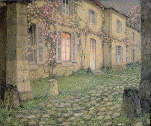 Rózsás ház alkonyatkor, 1928 körül alkotó: Henri Eugene Augustin Le Sidaner