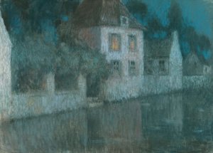 A csatorna Nemoursba; Le Canal és Nemours alkotó: Henri Eugene Augustin Le Sidaner
