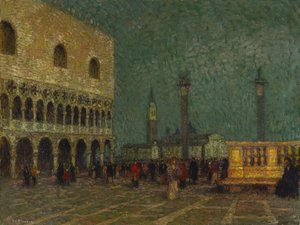Velence, Szent Márk tér, 1914 körül (olaj, vászon) alkotó: Henri Eugene Augustin Le Sidaner