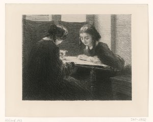 Matricázók. Két hölgy az asztalnál alkotó: Henri Fantin-Latour