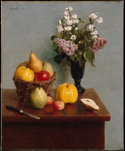 Csendélet virágokkal és gyümölccsel alkotó: Henri Fantin-Latour