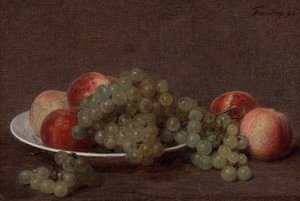 Csendélet őszibarackkal és szőlővel alkotó: Henri Fantin-Latour
