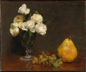 Csendélet rózsákkal és gyümölcsökkel alkotó: Henri Fantin-Latour