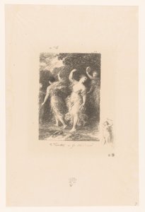 Bacchantes táncol és zenél Bacchus André Chénier versei (sorozat címe) Illustrations pour les Poésies d