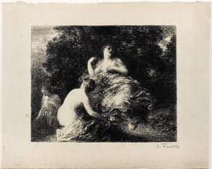 Fürdő nők, közepes tányér alkotó: Ignace Henri Jean Fantin Latour