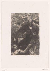 Berlioz vezényel négy trombitafúvó angyal között Tuba mirum spargens sonum Hector Berlioz élete és művei (sorozat címe) alkotó: Ignace Henri Jean Fantin Latour