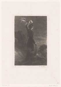 Isolde megadja Trisztánnak a megállapodott jelet Tristan és Iseult. törvény II. Jeltánc este Richard Wagner élete és művei (sorozat címe) alkotó: Ignace Henri Jean Fantin Latour