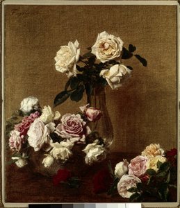 Les roses Henri Fantin Latour (Fantin-Latour) festménye (1836-1904) 19. századi magángyűjtemény. alkotó: Ignace Henri Jean Fantin Latour