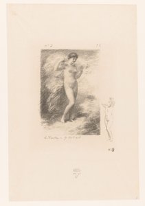 Néere met wapperende sluier Neere Gedichten van André Chénier (sorozat címe) Illusztrációk André Chénier verseihez (sorozat címe) alkotó: Ignace Henri Jean Fantin Latour