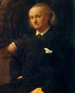 Charles Baudelaire portréja - részlet a következőről: "" Tisztelet Eugene Delacroix előtt"" Henri Fantin Latour festménye (Fantin-Latour alkotó: Ignace Henri Jean Fantin Latour