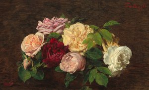 Roses de Nice az asztalon alkotó: Ignace Henri Jean Fantin Latour