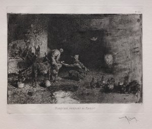 Öszvért patkolni Marokkóban alkotó: Ignace Henri Jean Fantin Latour