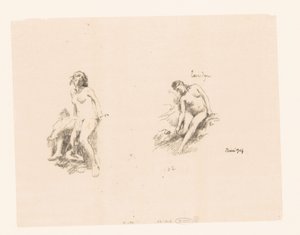 Tanulmányi lap két meztelen nővel alkotó: Ignace Henri Jean Fantin Latour