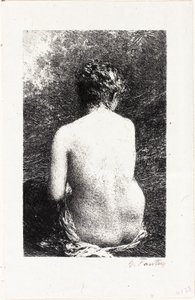 Tanulmány ülő nőről, hátulról nézve alkotó: Ignace Henri Jean Fantin Latour