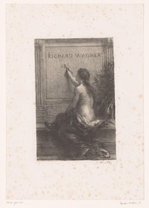 Címnyomat: Richard Wagner, sa vie et ses œuvres Richard Wagner (cím a tárgyon) Halhatatlanság Richard Wagner élete és művei (sorozat címe) alkotó: Ignace Henri Jean Fantin Latour