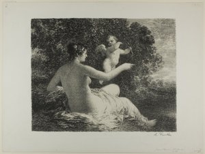 Vénusz és Ámor, nagy tányér alkotó: Ignace Henri Jean Fantin Latour